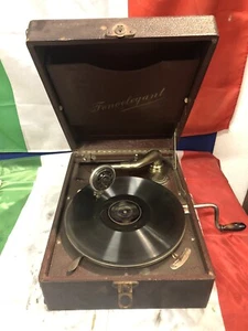PHONOELEGANT BRAND 78 RPMOPHONE SUITCASE 20/30S WORKING - Picture 1 of 8