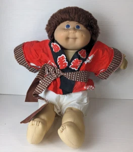 cabbage patch doll Jesmar 3 head mold made SPAIN dimple 1984 Japanese kimono - Picture 1 of 15