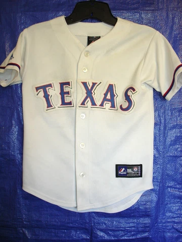 BOYS SMALL MAJESTIC GENUINE MLB TEXAS RANGERS SEWN WHITE HAMILTON JERSEY-LNWOT Cover
