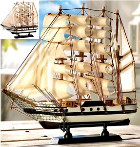 Impresionante Auténtica ** ESCULTURA GOLETA DE VELA MODELO BARCO PASSAT *13""X12""* NUEVA EN CAJA - Imagen 1 de 12