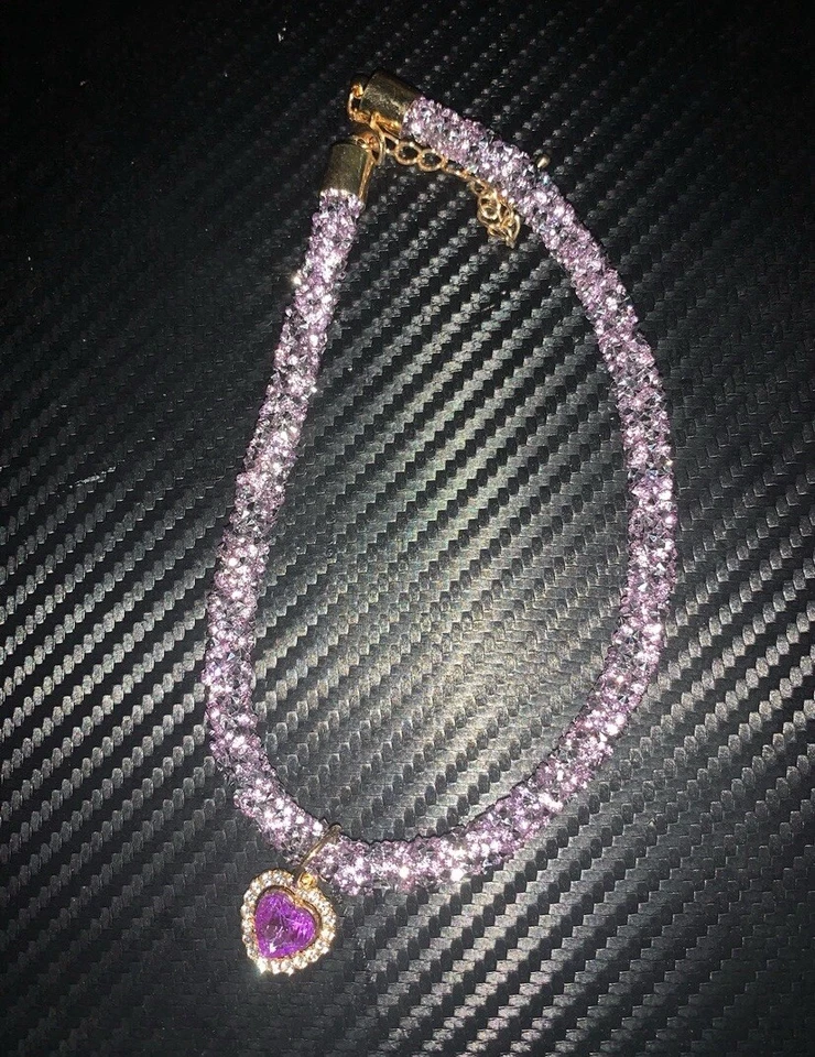 Pet Necklace, Dog Collar, Purple, Medium - Image 1 of 1