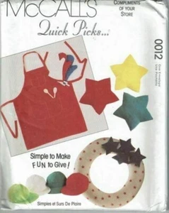 McCalls Sewing Pattern 0012 Pet Pillow Log Carrier Wreath Cap Apron - Picture 1 of 2
