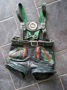 Vintage Authentic Full Leather LEDERHOSEN Trachten Child Sized 4?Bavaria Austria - Picture 1 of 11