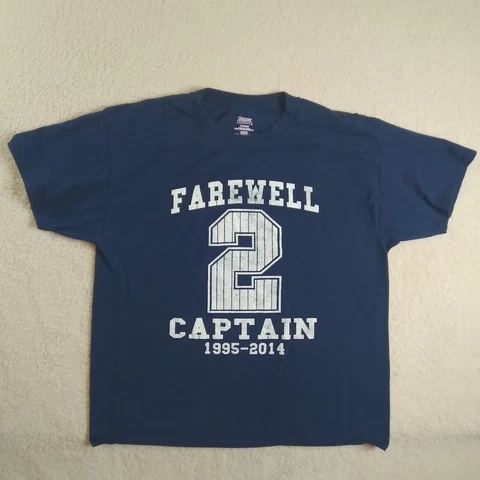 New York Yankees Shirt Mens Extra Large Navy Blue Derek Jeter Big Back Graphic Cover