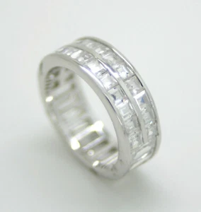 UNISEX EINZIGARTIGES DESIGN SAPHIR KRISTALLE RING GRÖSSE 7,5 (2M737) - Bild 1 von 4
