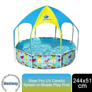 Piscina de juego Bestway Steel Pro UV cuidadosa salpicadura en sombra, 8' x 20"/2,44m x 51cm - Imagen 1 de 8