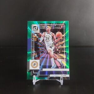 2022-23 Donruss Buddy Hield Green Holo Laser #50 Indiana Pacers