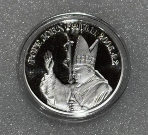 Pope John Paul II God 2005 . 4 . 2 SILVER Finish SV Challenge Coin - Picture 1 of 2