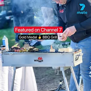 WillBBQ Commercial Std Hibachi Grill Portable Charcoal BBQ Kebab Multi-Size BBQ - Picture 1 of 33