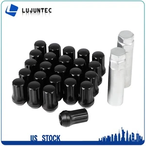 (24) Closed-End Black M14X1.5 Lug Nuts+2 Keys 22Mm Hex For Jeep Grand Cherokee - Picture 1 of 11