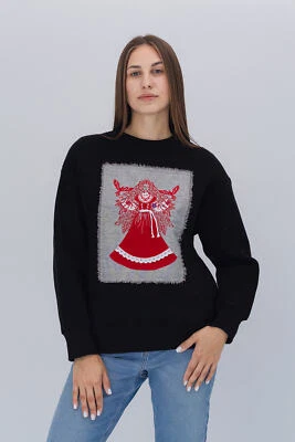 Sudadera Étnica Ucrania Diseño Mujer de Paz Bordada Hecha a Mano Foto 1 de 4