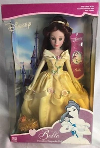 Disney Princess Belle Porcelain Doll Collector Brass Key Beauty & The Beast 2002 - Afbeelding 1 van 10