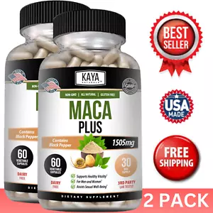 (2 Pack) MACA Plus Supplement 60ct, Assist Sexual Well-being, Healthy Energy - Picture 1 of 15