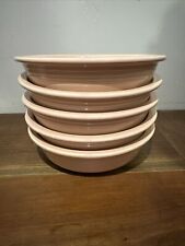 Set 5 Vintage Homer Laughlin Fiestaware 7" Cereal Bowls in Rose Pink Cottagecore