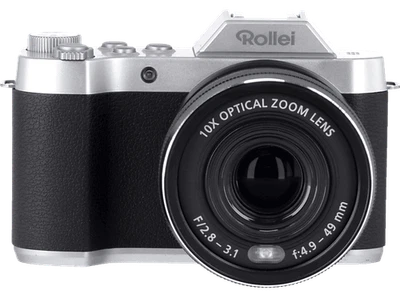 ROLLEI POWERFLEX 10X RETRO Digitalkamera Schwarz/Silber, 10x opt. Zoom - Bild 1 von 4