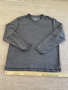 Tommy Bahama Sweatshirt Mens Size Medium Gray V-Neck Pullover Long Sleeve - Picture 1 of 10