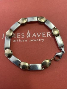 Retired James Avery 14k Gold & Sterling Silver Ovals & Ingots Link Bracelet 7.25 - Picture 1 of 2