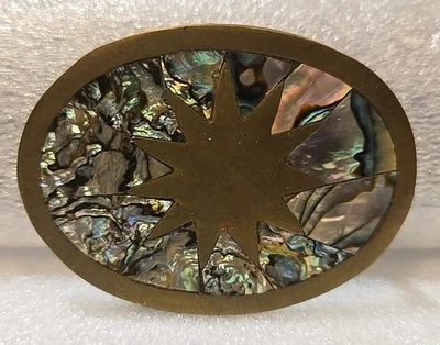 Starburst Incrustación Abulón Concha Madreperla De Colección 2.5" Hebilla de Cinturón México Foto 1 de 4