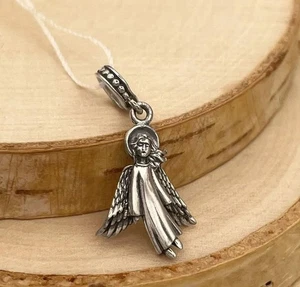 Sterling Silber 925 Schutzengel Anhänger 0,9" Religiös Charm Unisex Fein Geschenk - Bild 1 von 6