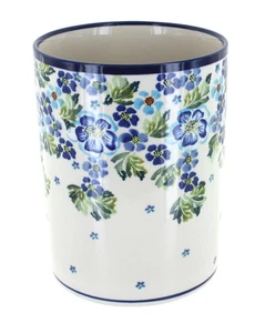Blue Rose Polish Pottery Vintage Violet Utensil Jar - Picture 1 of 1