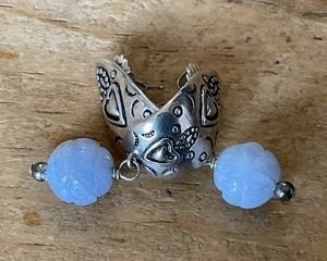 Aretes colgantes Carolyn Pollack Relios de plata de ley con encaje azul ágata - Imagen 1 de 2