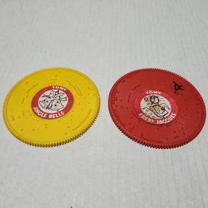 Vintage Tomy Tuneyville Lot Of 2 Choo Choo Musical Train Records - Picture 1 of 6