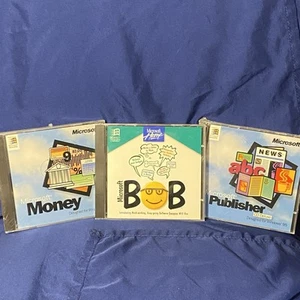 Lot de logiciels Microsoft vintage (3) - Bob, Money, Editeur - 1994/1995 RARE - Photo 1/11