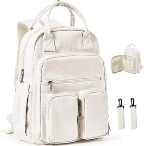 WEPLAN Borsa Zaino Fasciatoio, Mamma Zainetto Fasciatoio 25L, B2-beige - Foto 1 di 7