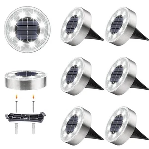 Mulit-Purpose Solar Ground Lights Outdoor - 8 Pack IP68 Waterproof Solar Powe... - Picture 1 of 6