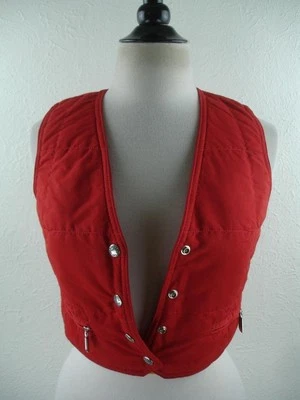 Mujer XS S 10 De Colección Años 80 The North Face Rojo Chaleco Chaqueta A Presión Hecho en EE. UU. Acolchado Foto 1 de 4