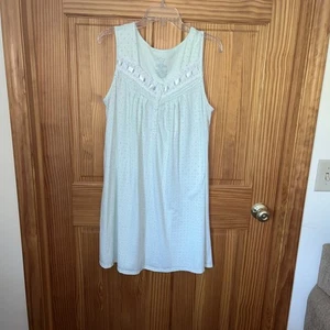 Camicia da notte estiva senza maniche in cotone acqua verde e stelle come nuova - Foto 1 di 6
