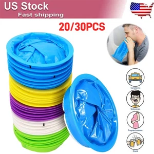 20 Pcs Disposable Emesis Vomit Puke Throw-Up Barf Bags Air Sea Car Sickness Aid - Picture 1 of 12