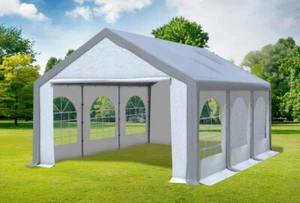 Partyzelt 4x6m Grau Weiß PVC Festzelt Pavillon wasserdicht Profi Modular Event - Bild 1 von 12