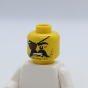 HEAD - Stubble Moustache, Eye Patch 70412 70413 Pirates LEGO® Minifigure Part