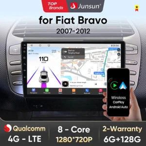 128GB Carplay Android 13 Autoradio für Fiat Bravo 2007-2012 GPS DAB+ FM WIFI 4G - Bild 1 von 14