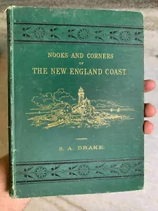 RARE Antique Victorian 1875 Nooks Corners of New England Coast Book MAINE Drake - Picture 1 of 24