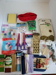 Lot of NEW Art Crafting Supplies: Googly Eyes/Scrapbook Scissors/Bells/Beads   - Picture 1 of 5