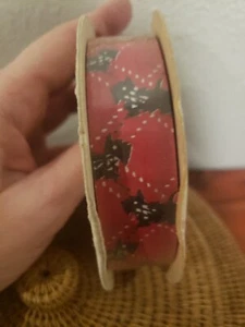 Vintage WFR Scottie Ribbon Red Terrier Dog 25 Yards New 1" Wide - Picture 1 of 4