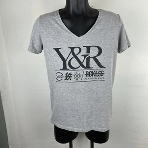 Young & Reckless Women Gray Short Sleeve T-Shirt X Large - Picture 1 of 4