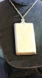 Antiguo maquillaje compacto plateado Art Nouveau vintage decorativo - Imagen 1 de 6