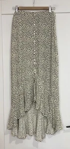 KIVARI Animal Print Maxi Skirt With Waist Tie Skirt Sz M Button Through - Picture 1 of 4