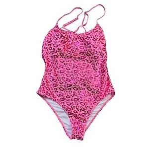 Cupshe Badeanzug rosa Leopardenmuster Damen Größe L glänzend Träger NEU - Bild 1 von 11