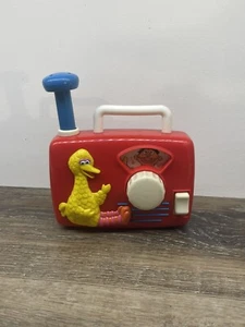 Vintage Big Bird Wind Up Radio Music Box Kids Toy Illco Sesame Street WORKS - Picture 1 of 5