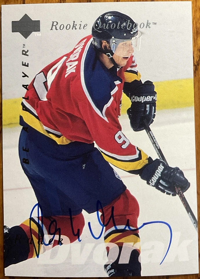 1995-96 Be A Player Autographs Rookie Quotebook Radek Dvorak #S163 - Image 1 of 2