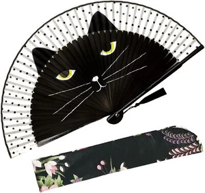 Small Folding Hand Fan - Chinese Japanese Vintage Bamboo Silk Fans - for Dance, - Picture 1 of 7