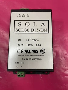 SOLA/Hevi-Duty SCD30D15-DN Isolated DC/DC Converters DC-DC +/-15V @ 0.8A - Picture 1 of 3
