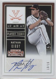 2015 Contenders College Playoff Ticket /15 Nathan Kirby (Looking Forward) Auto