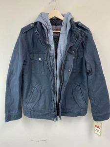 Levi's Mens Navy Long Sleeve Full Zip Military Jacket Size Small LM8RC364 - Picture 1 of 12