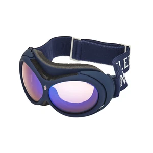Moncler Goggle Skiing Snowboarding Matte Blue/Blue Mirror ML0130 91X 89mm - Picture 1 of 9