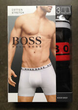 New Hugo Boss BOSS Men's 3-Pack Boxer Briefs, Black, Small 